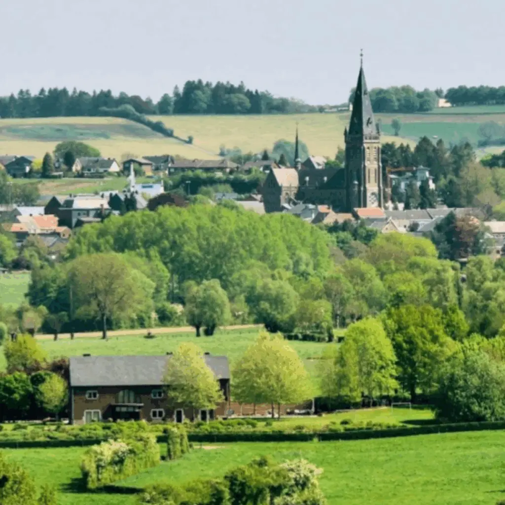 Paysage du village d'Aubel en province de Liège